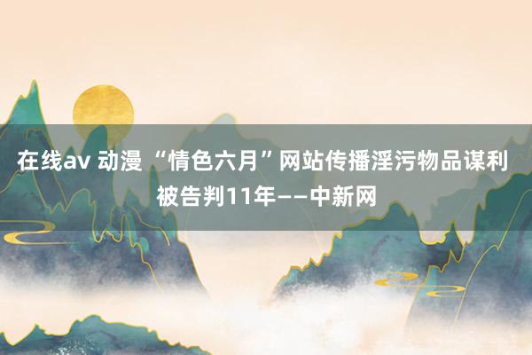 在线av 动漫 “情色六月”网站传播淫污物品谋利 被告判11年——中新网